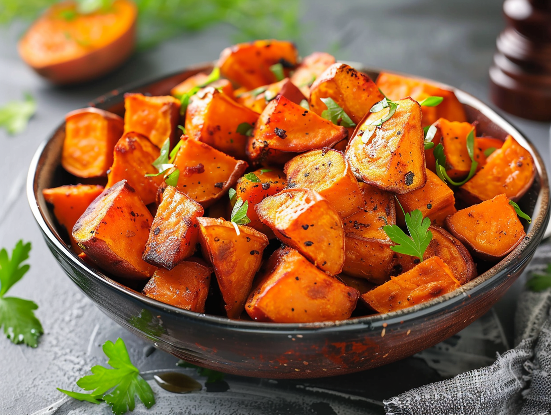 HOT HONEY ROASTED SWEET POTATOES